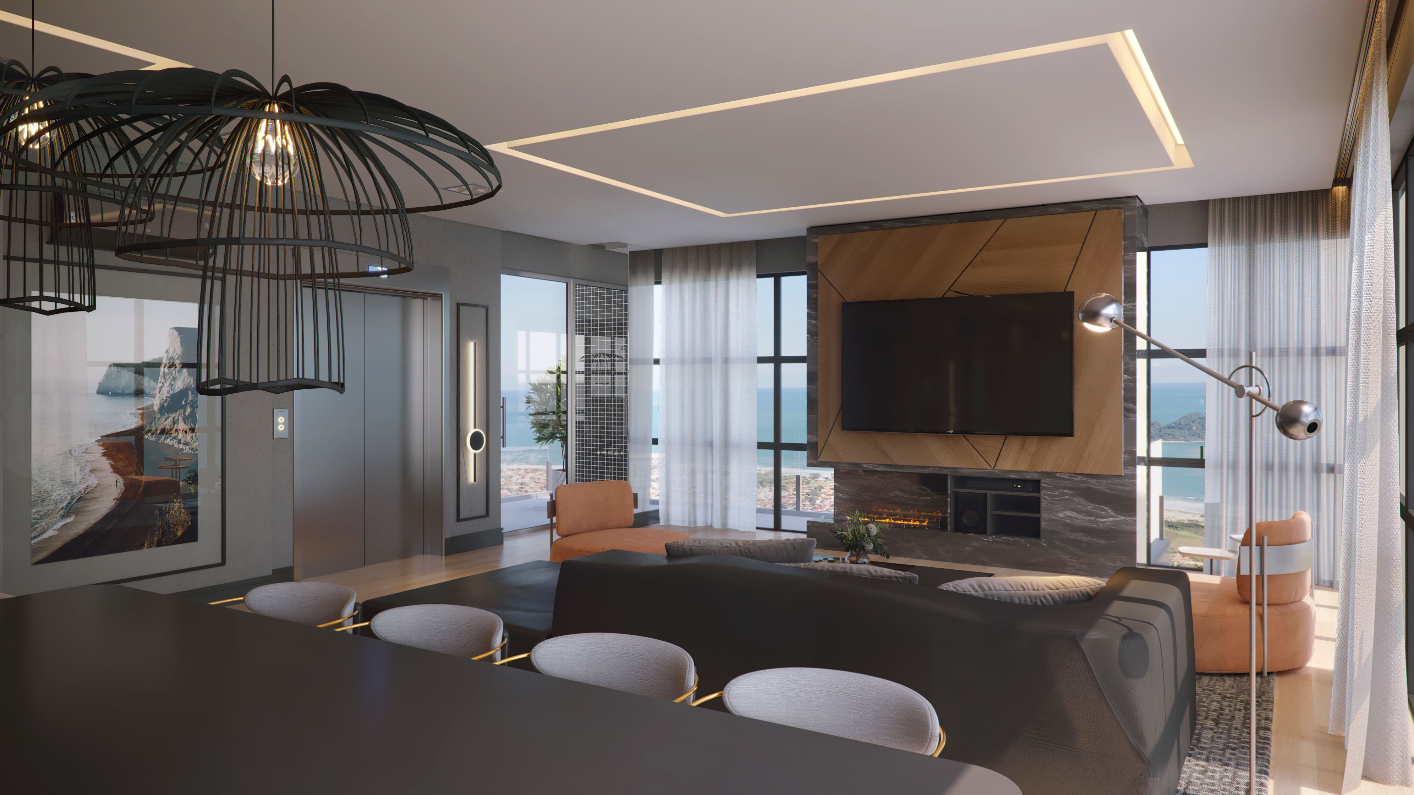 Andar alto no Edifício Residencial Sparkling Wine Residence